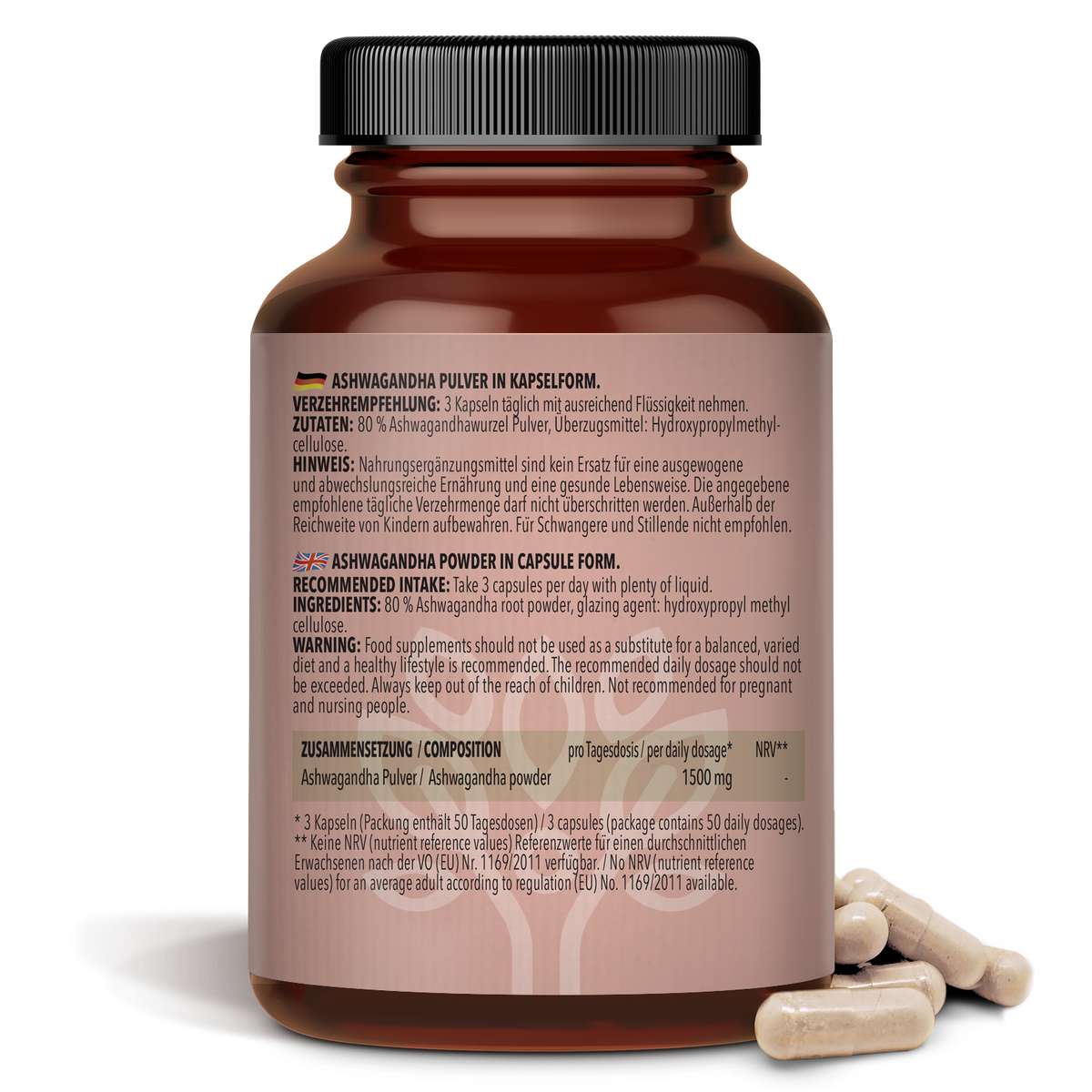 2 x Ashwagandha Pulver in Kapselform (2 x 150 Kapseln)