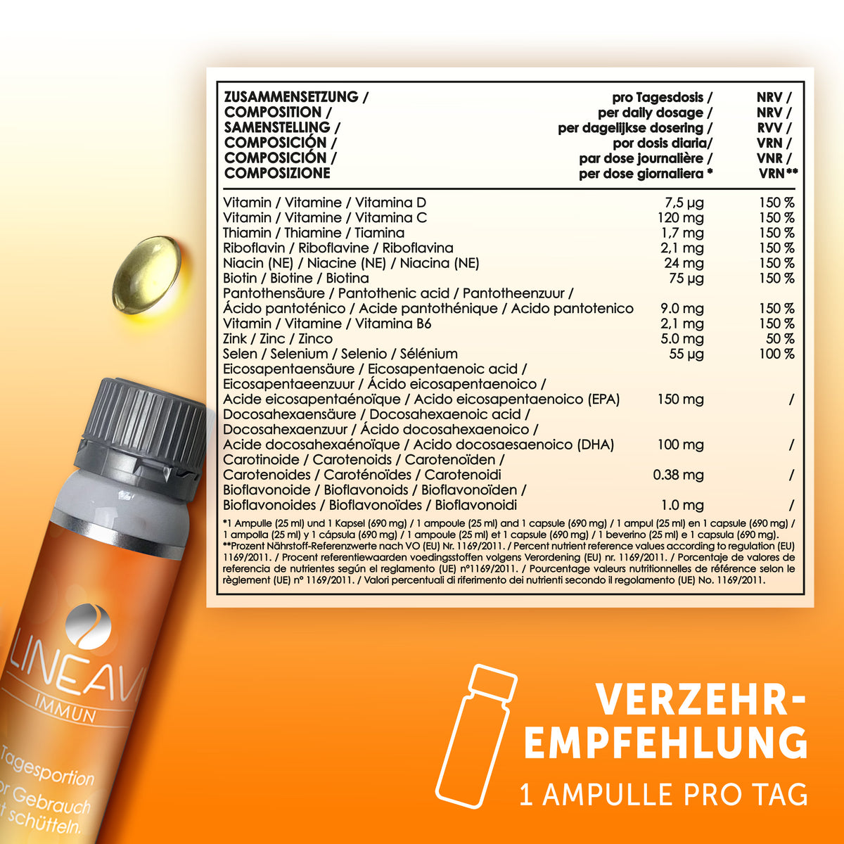 Immun 2-Monatspackung (2x30x25ml Trinkfläschchen + 2x30 Omega 3 Kapseln)