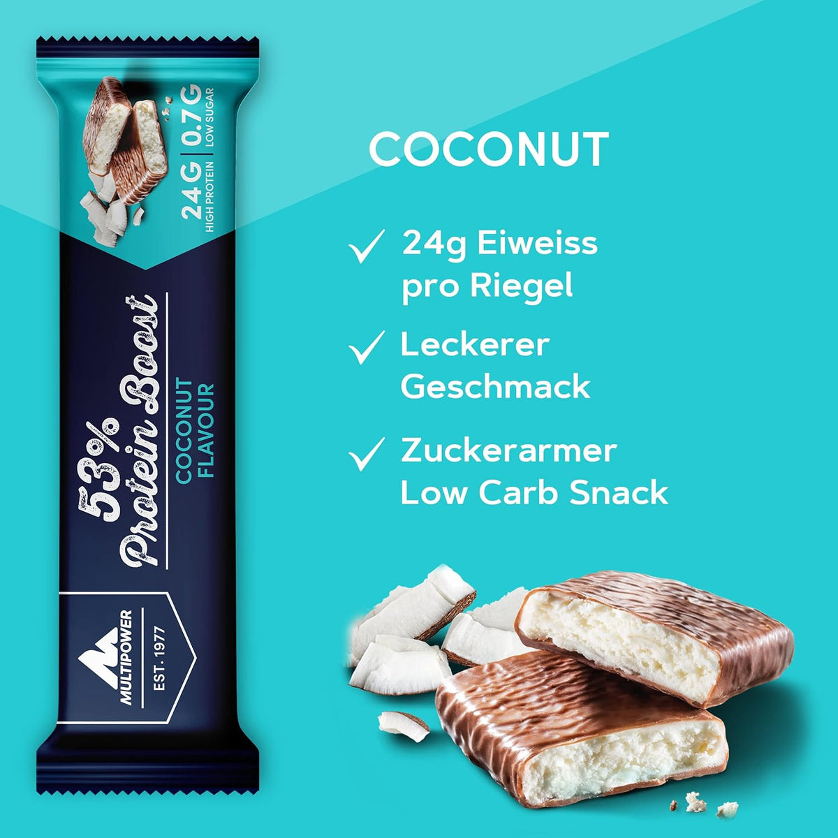 53% Protein Bar (24x50g) Coconut