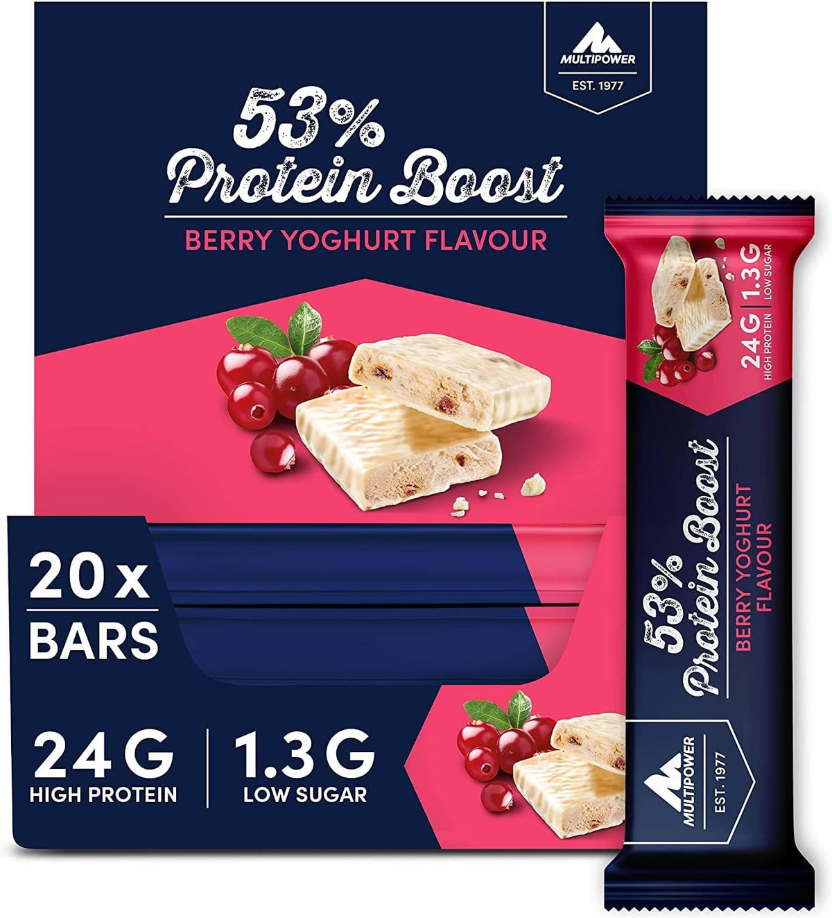 53% Protein Bar (24x50g) Berry Yoghurt