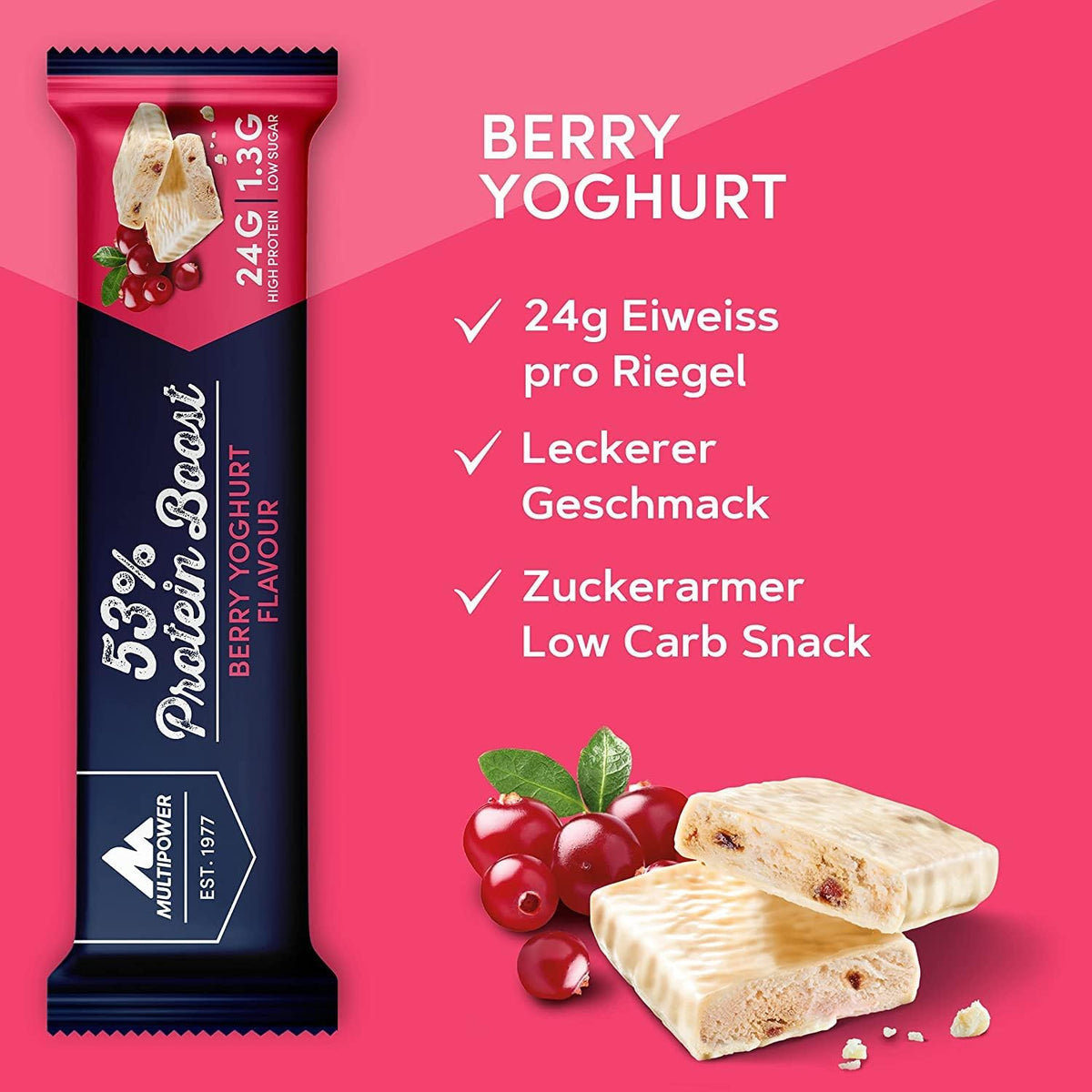 53% Protein Bar (24x50g) Berry Yoghurt