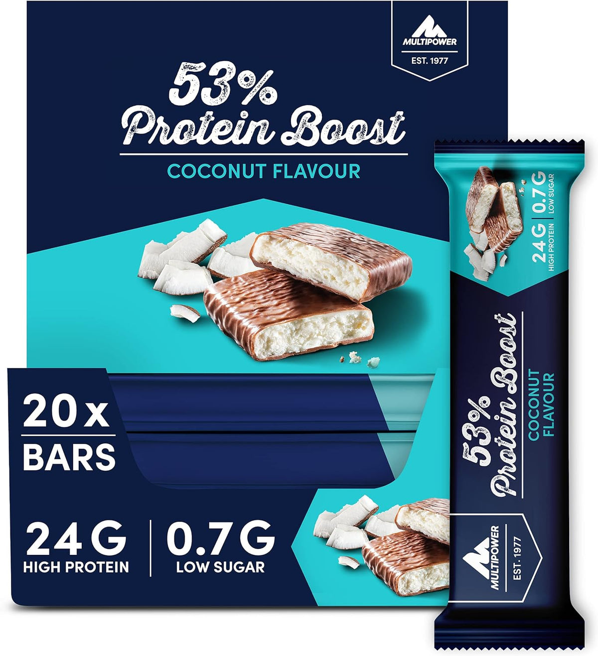 53% Protein Bar (24x50g) Coconut