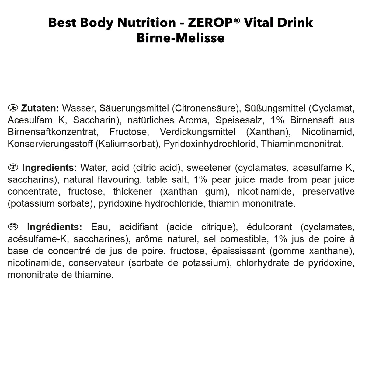 Vital Drink Zerop (1000ml) Pear Balm