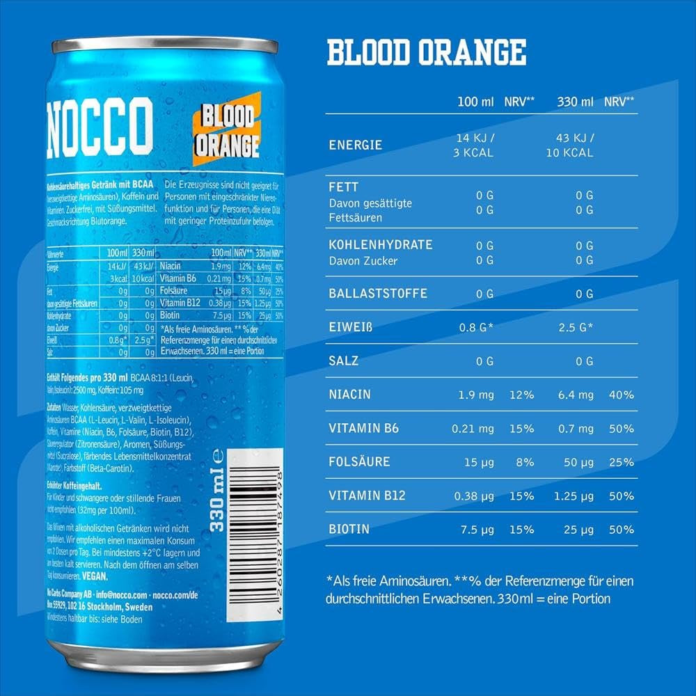 Nocco BCAA (330ml) Blood Orange