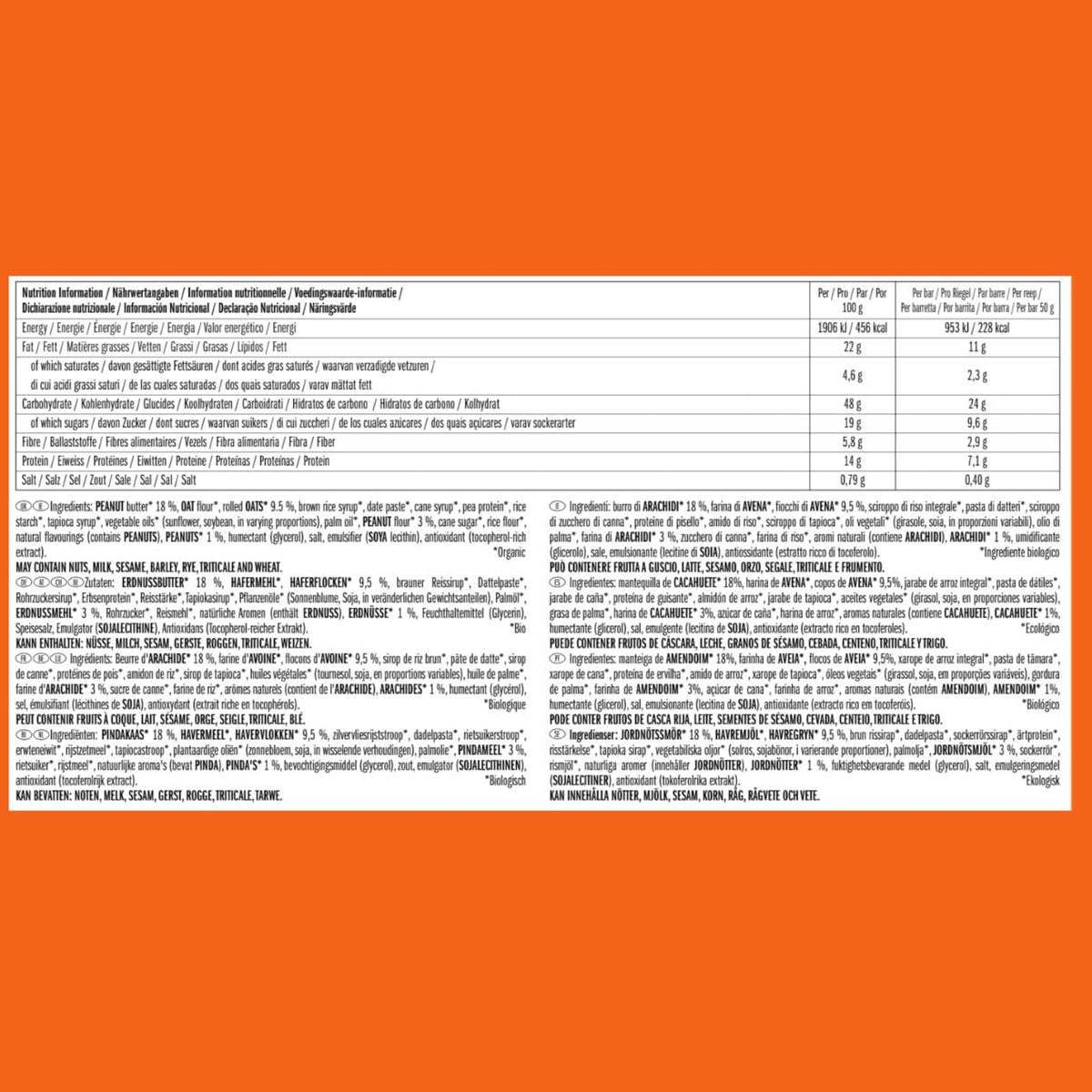 Nut Butter Filled Bar bio (12x50g) Peanut Butter