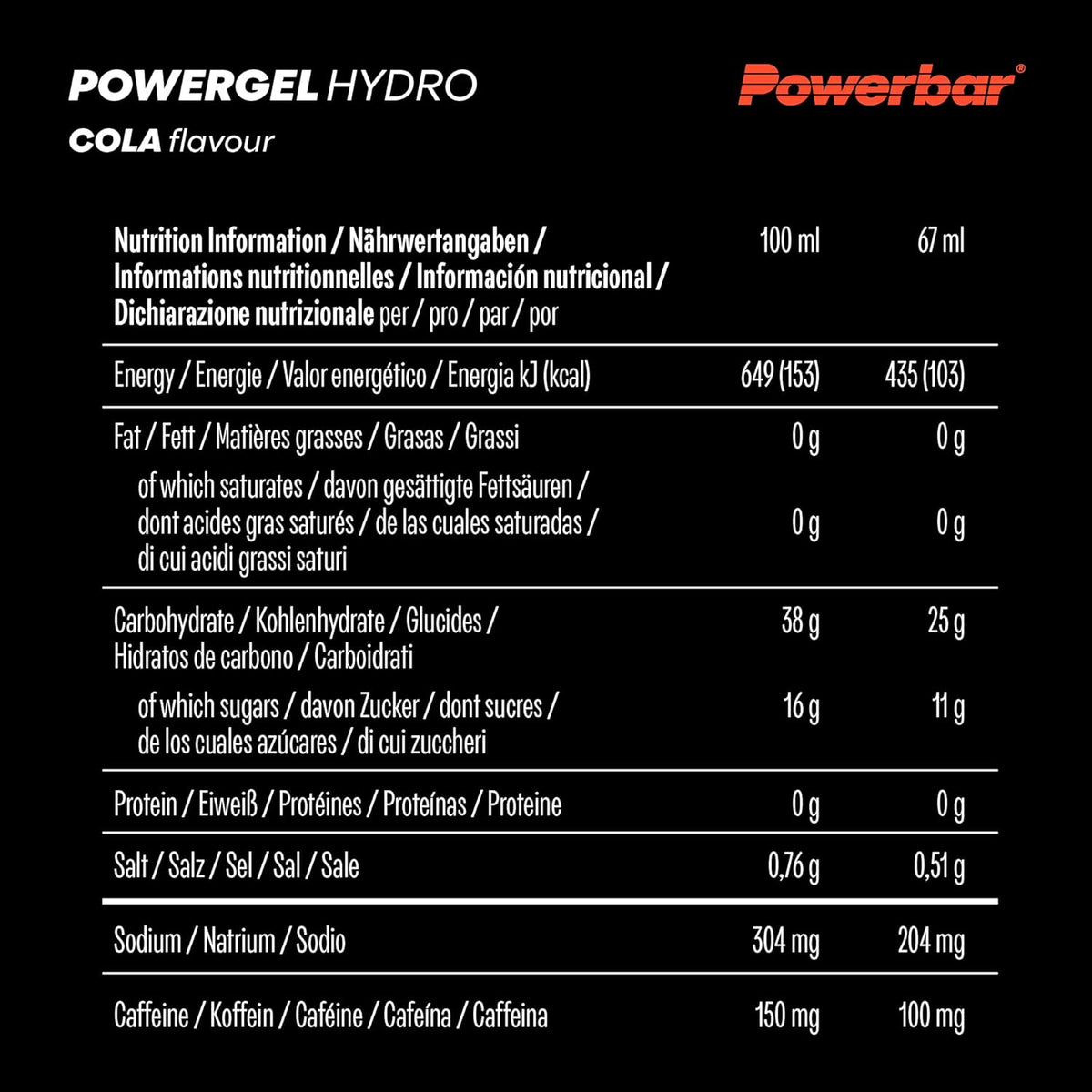 PowerGel Hydro (67g) Cola mit Koffein