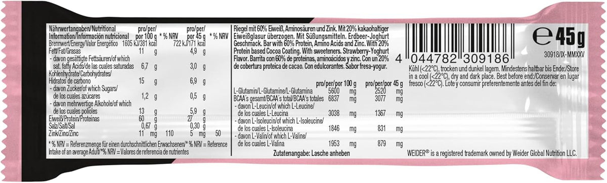 60% Protein Bar (24x45g) Strawberry Yoghurt