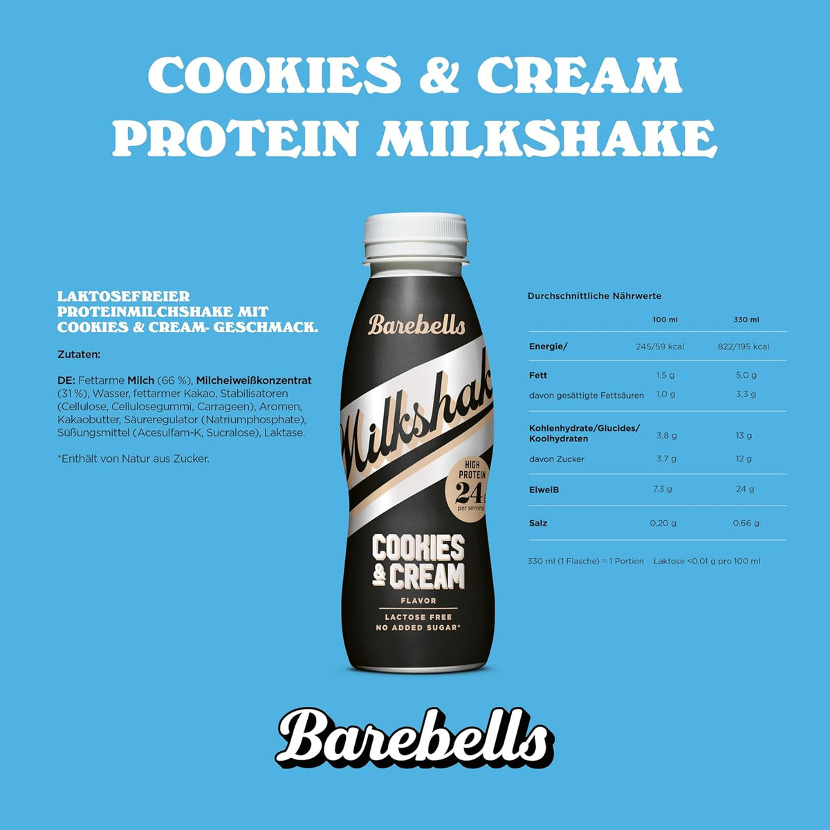 Milchshake (8x330ml) Cookies & Cream
