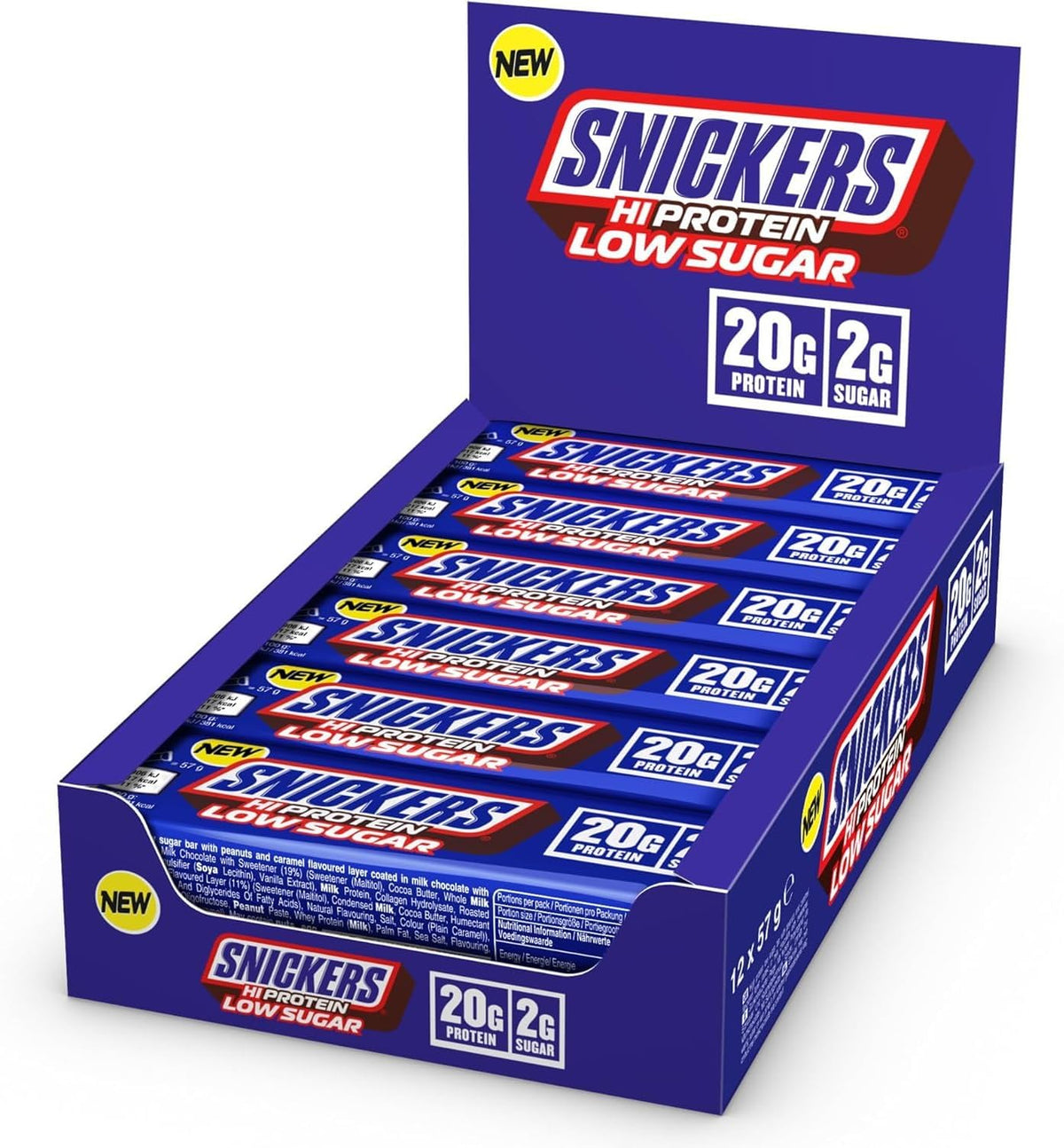 Snickers Low Sugar High Protein Bar (12x57g) Milk Chocolate