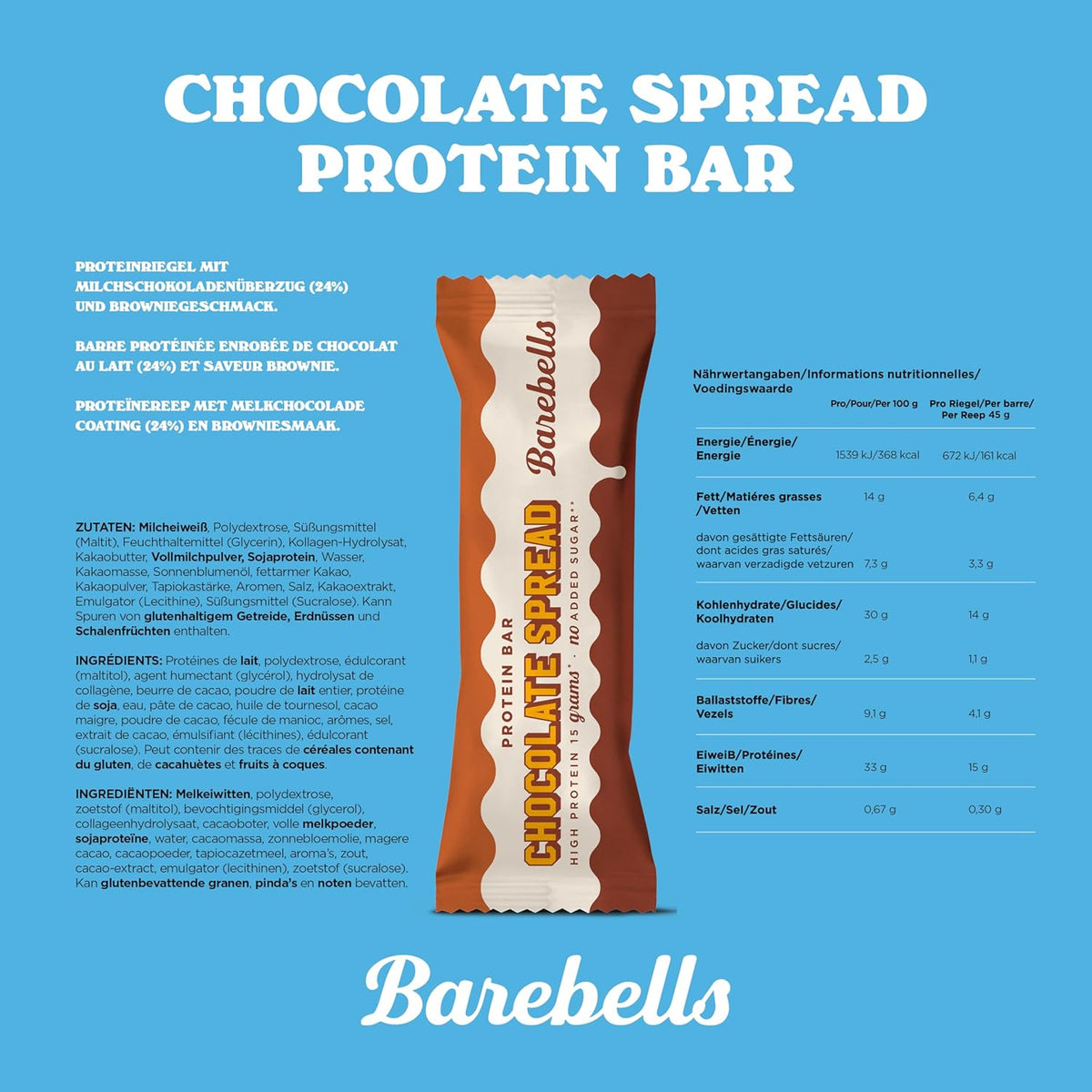 Protein Bar Spread (12x45g) Chocolate Spread