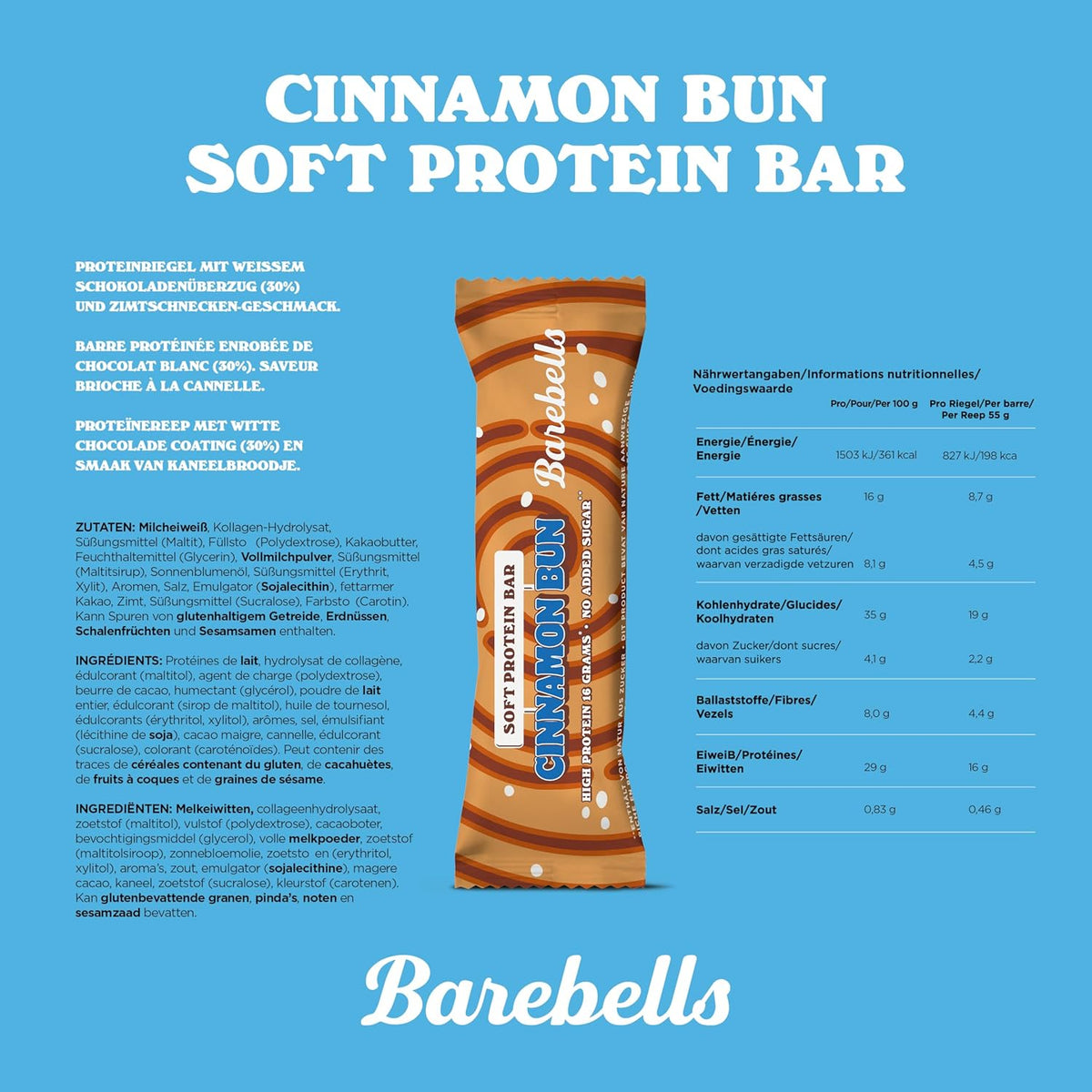 Soft Protein Bar (12x55g) Cinnamon Bun