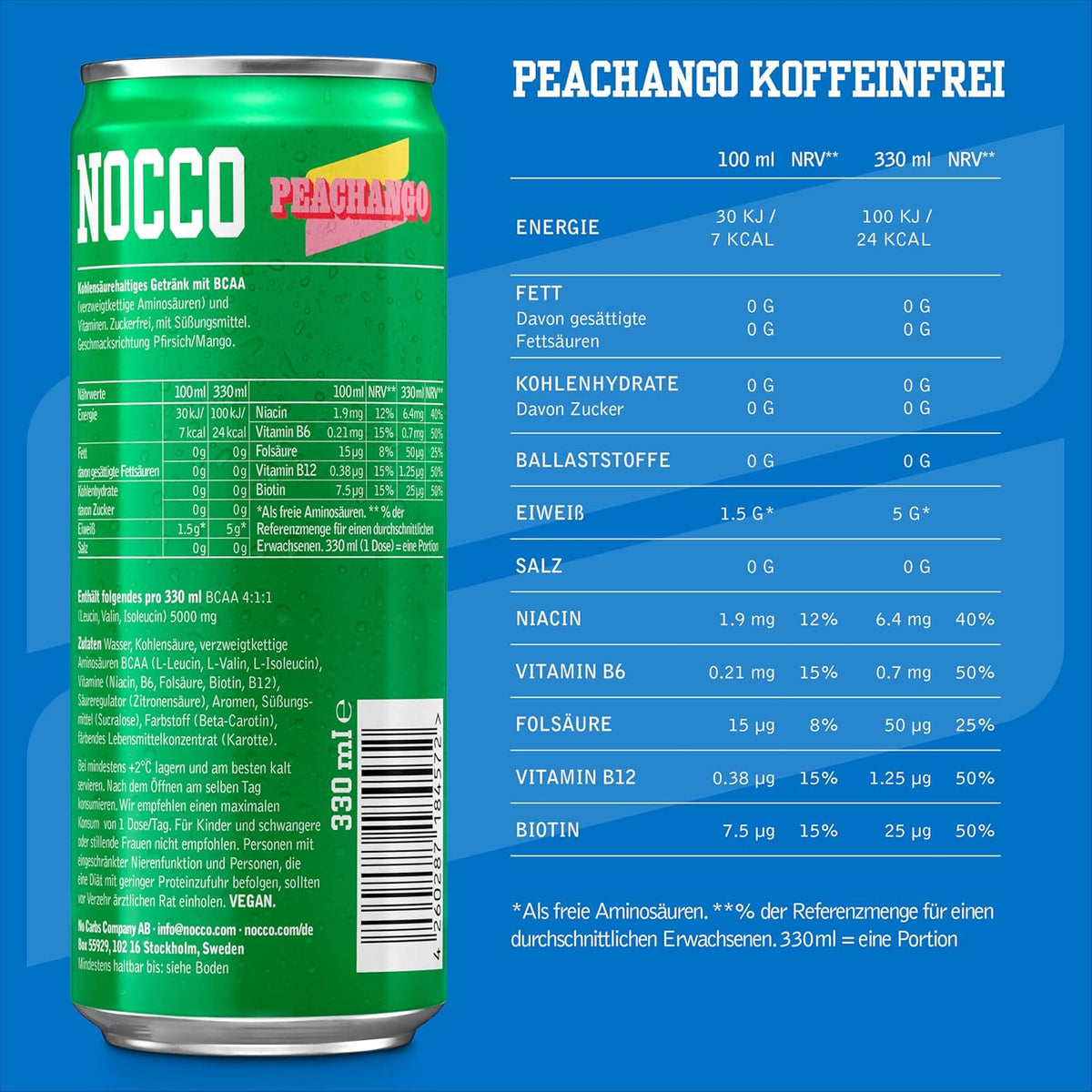 Nocco BCAA (24x330ml) Peachango