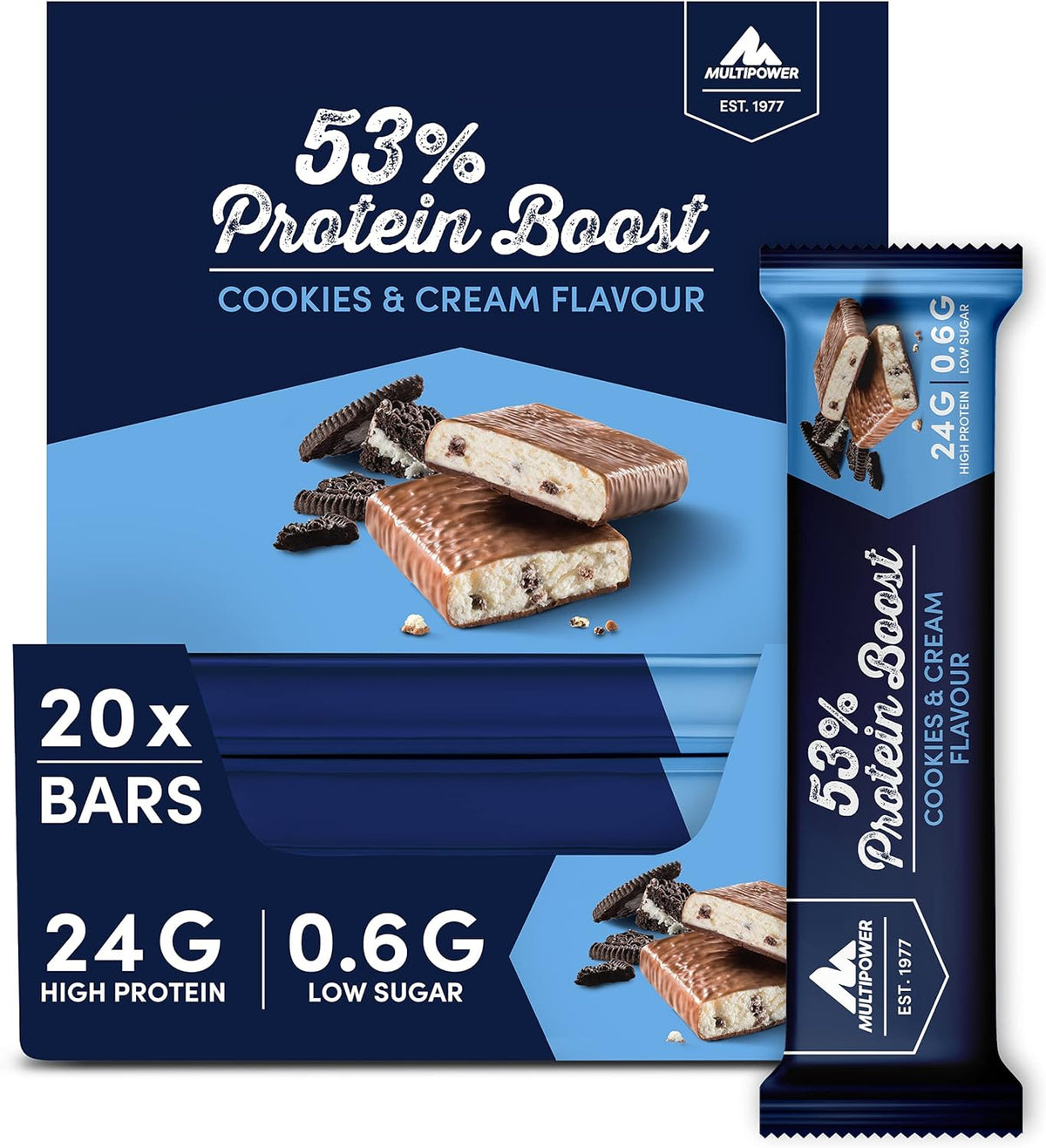 53% Protein Bar (24x50g) Cookies & Cream