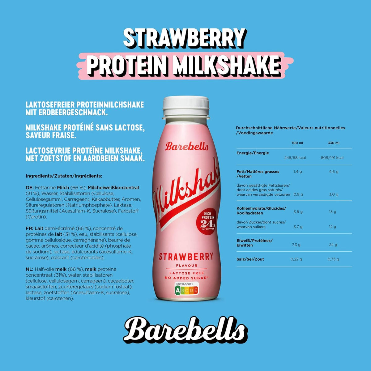 Milchshake (8x330ml) Strawberry