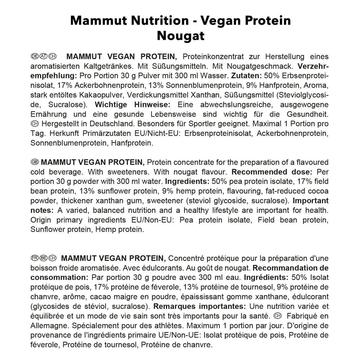 Vegan Protein (460g) Nougat