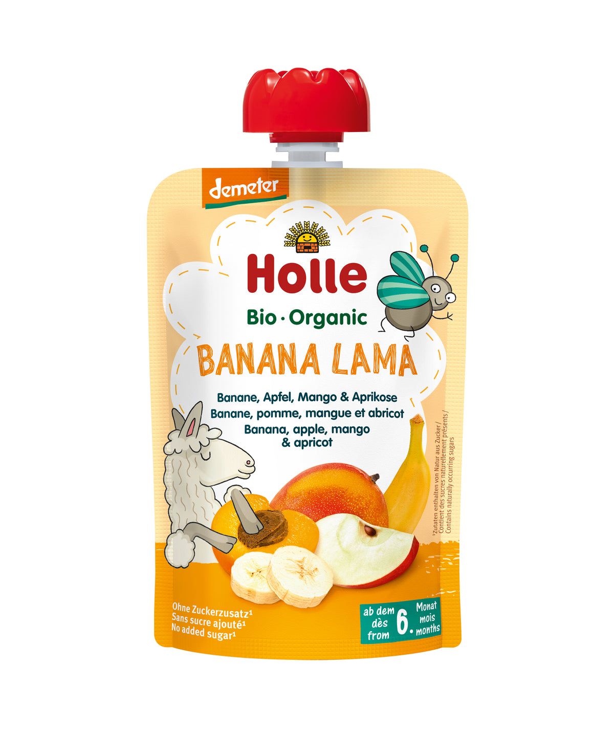 Demeter Pouchy ab dem 6. Monat (90g) Banane, Apfel, Mango & Aprikose