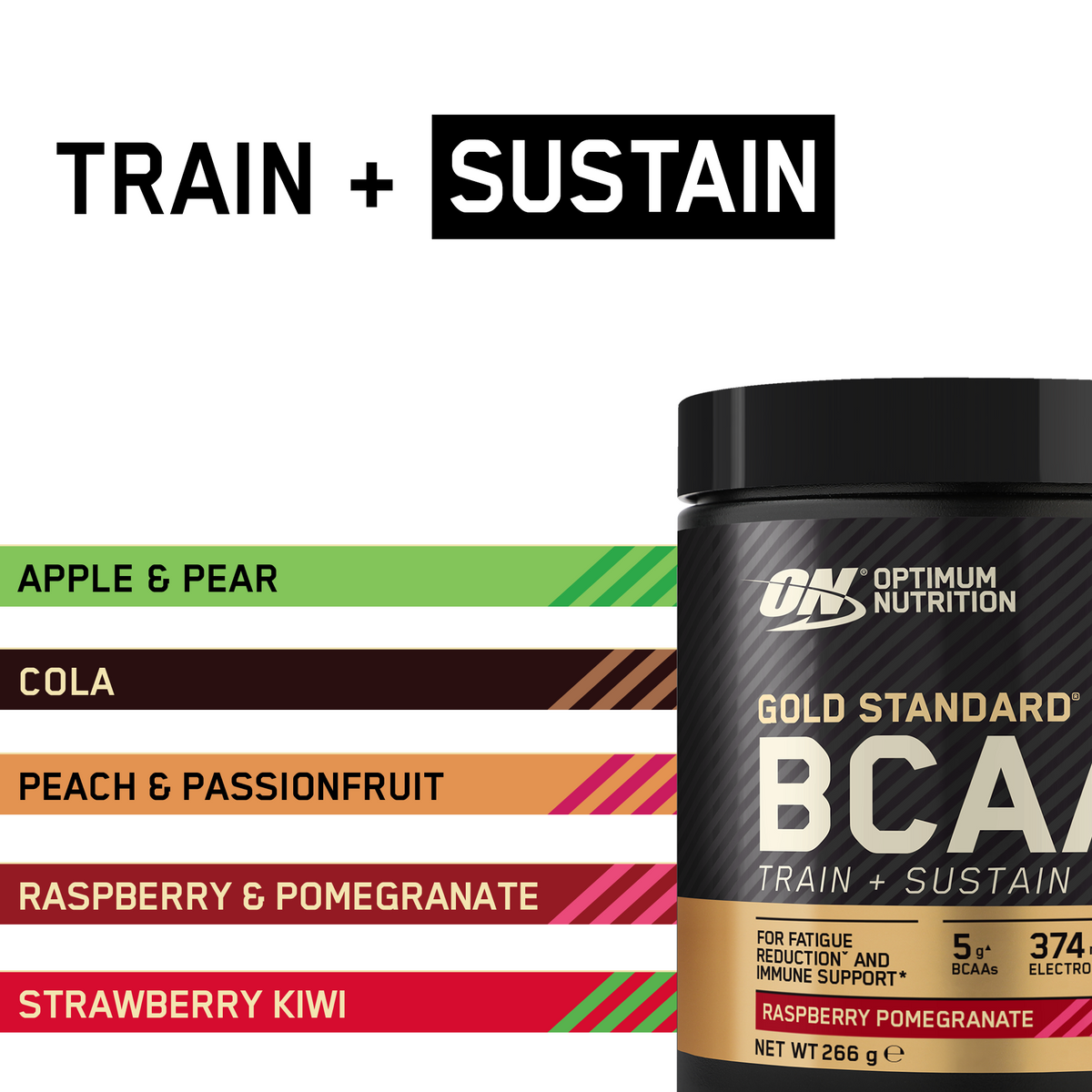 Gold Standard BCAA Train&Sustain (266g) Himbeer-Granatapfel