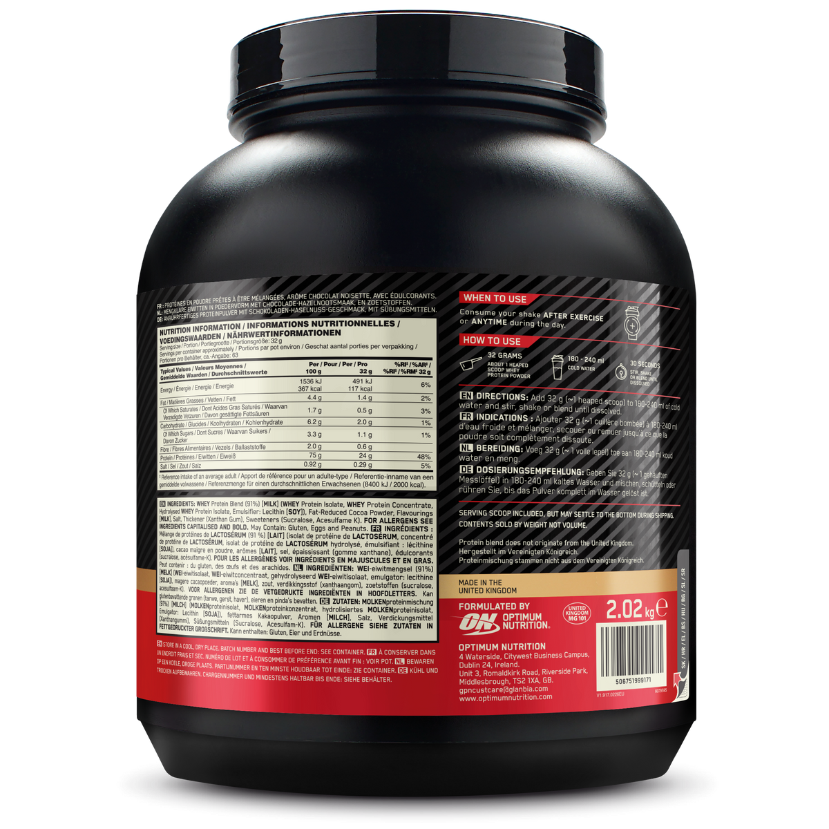 100% Whey Gold Standard (2040g) Chocolate Hazelnut