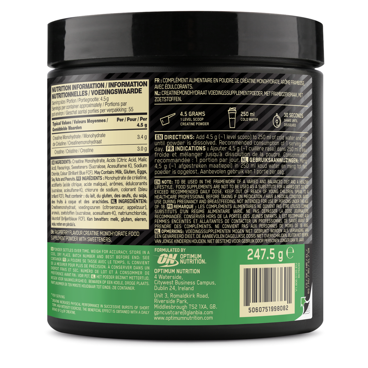 Micronised Creatine Powder Flavored (247g) Blue Raspberry