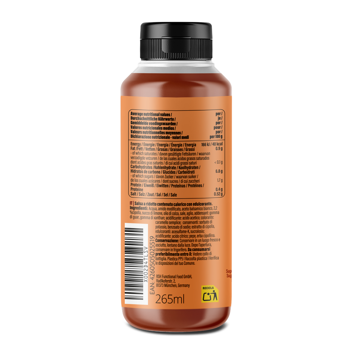 GymQueen Mamma Mia Zero Saucen (265ml) süße Zwiebelsauce