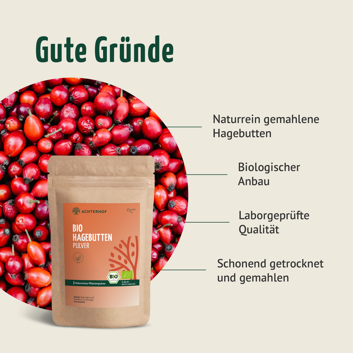 Hagebuttenpulver Bio (1000g)