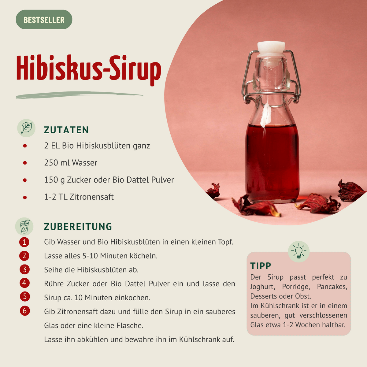 Hibiskusblüten ganz / getrocknet Bio (250g)
