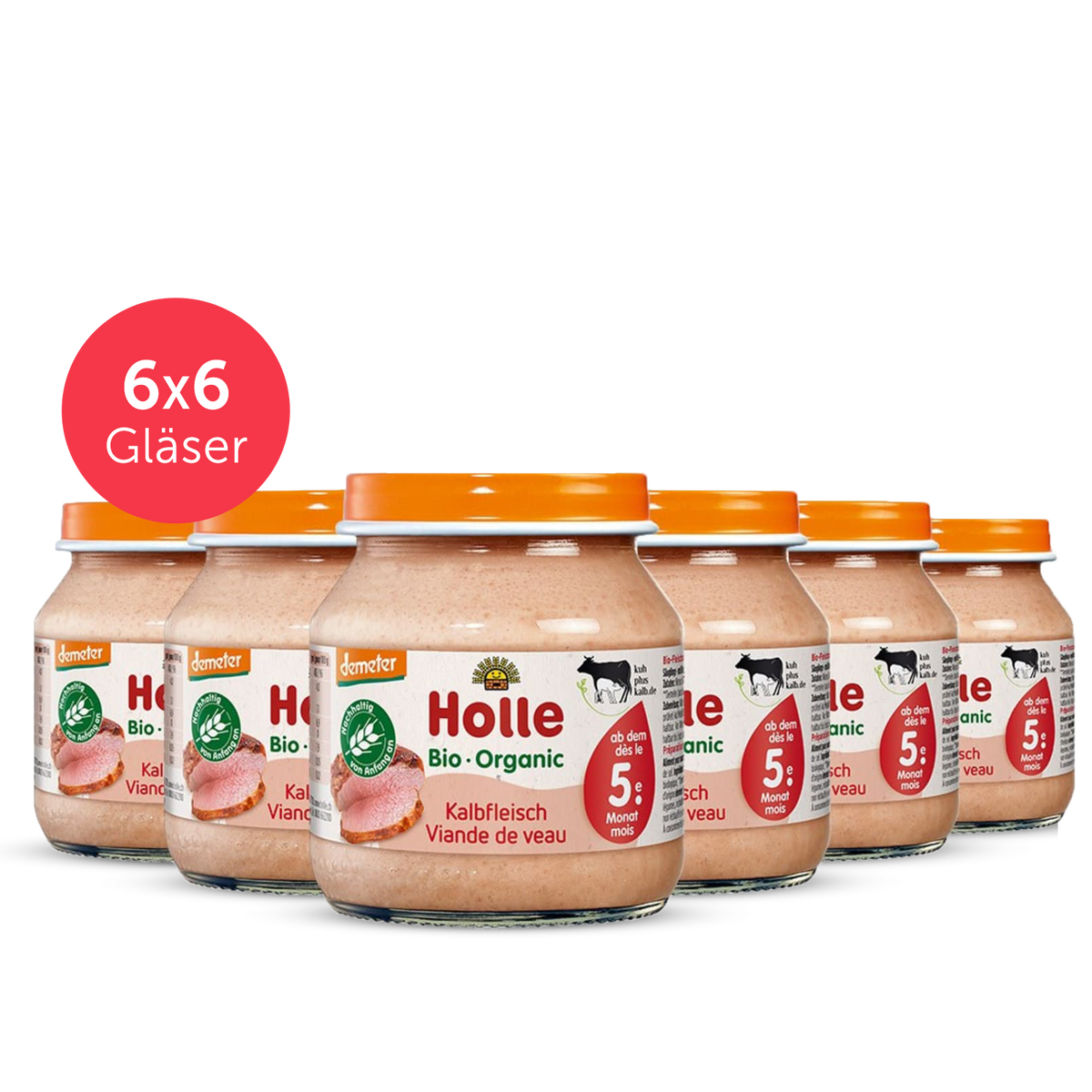 6er Pack Kalbfleisch - 6x125g - Demeter ab dem 5. Monat