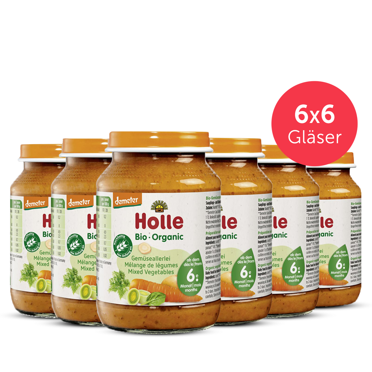 6er Pack Gemüseallerlei - 6x190g - Demeter ab dem 6. Monat