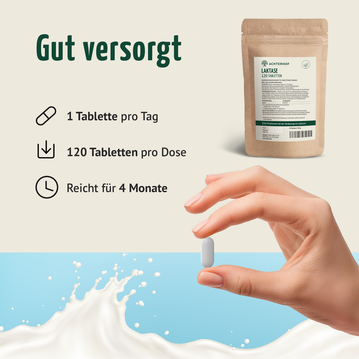 Laktase Tabletten (120 Kapseln)