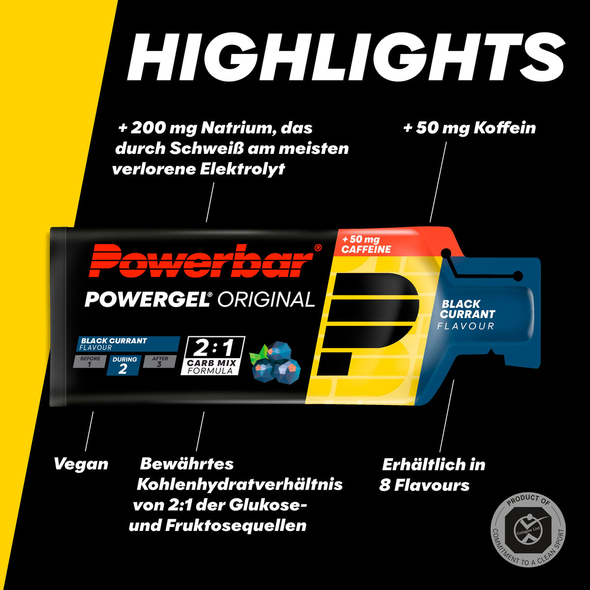 PowerGel Original (24x41g) Schwarze Johannisbeere + Koffein