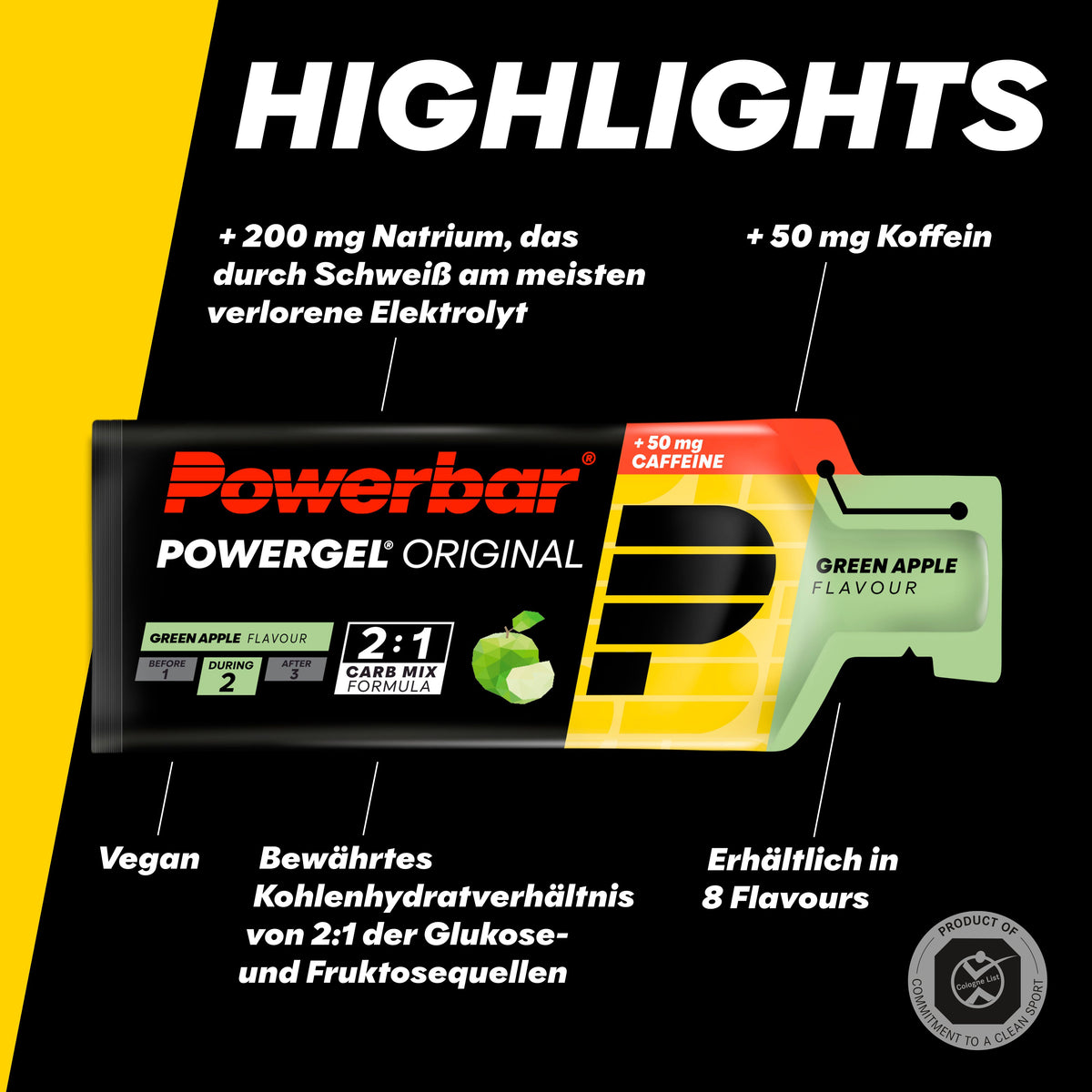 PowerGel Original (24x41g) Green Apple mit Koffein
