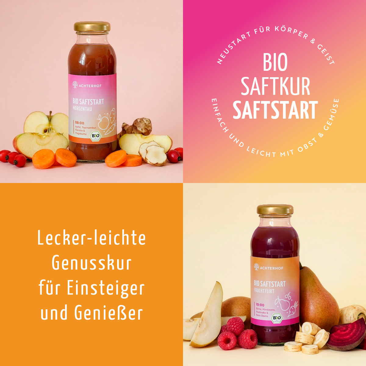 Saftstart Bio Fastenkur 1-7 Tage (6 Flaschen pro Tag)