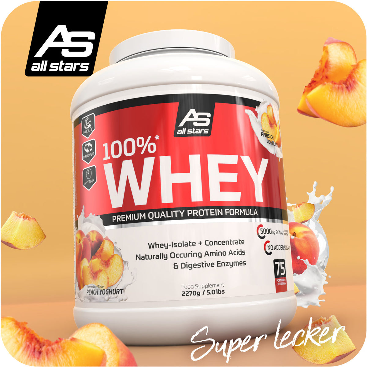 100% Whey Premium (2270g) Peach Yoghurt