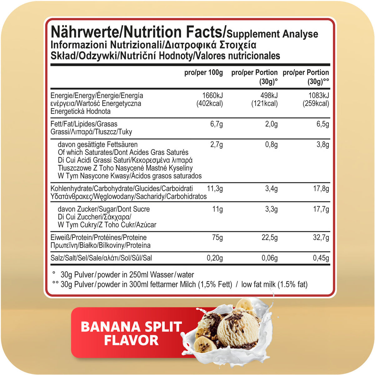 100% Whey Premium (2270g) Banana Split