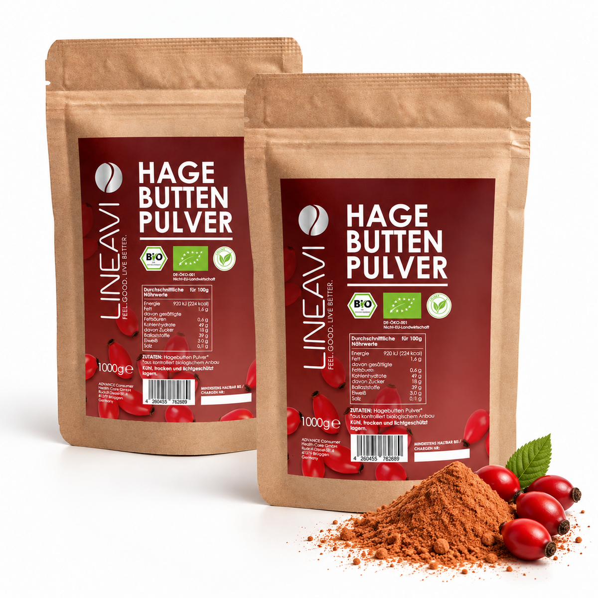 Doppelpack: Bio Hagebuttenpulver (2x1000g)