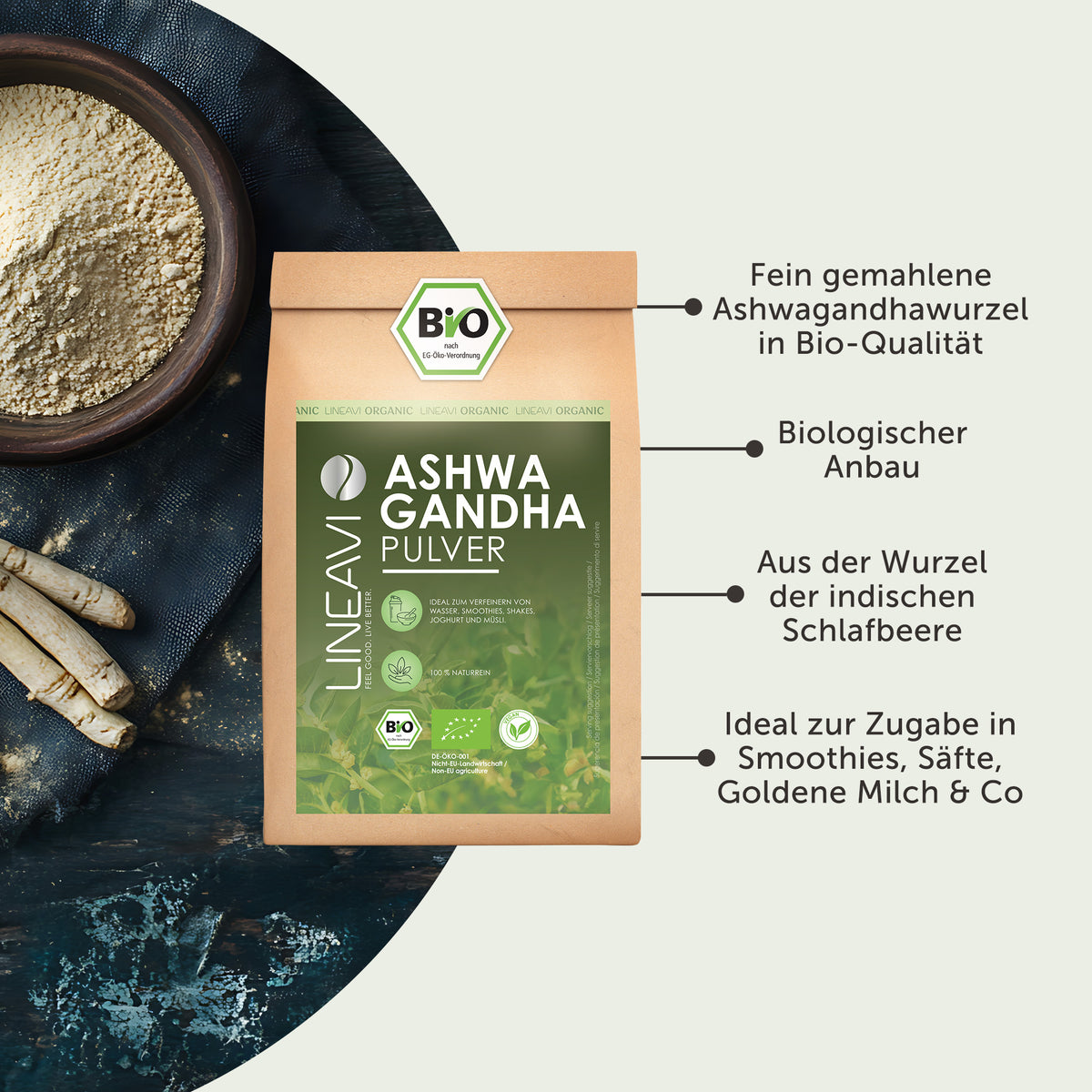 Bio Ashwagandhapulver (1000g)