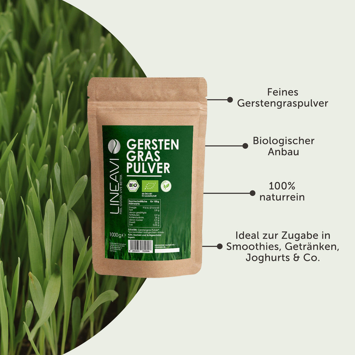 Bio Gerstengraspulver (1000g)