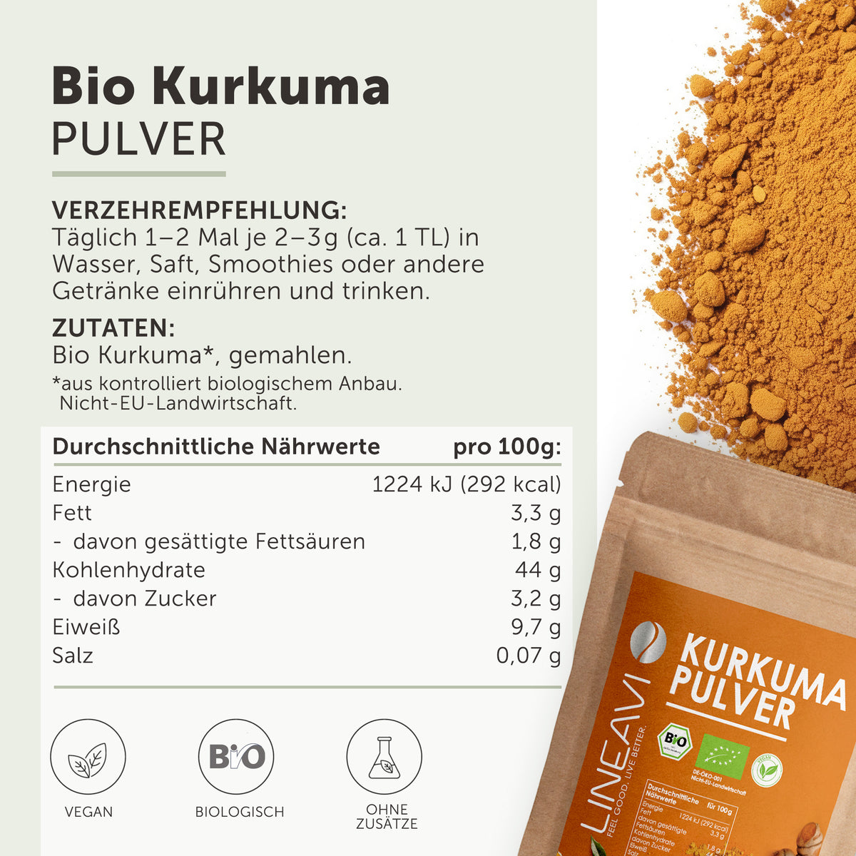Bio Kurkumapulver (500g)