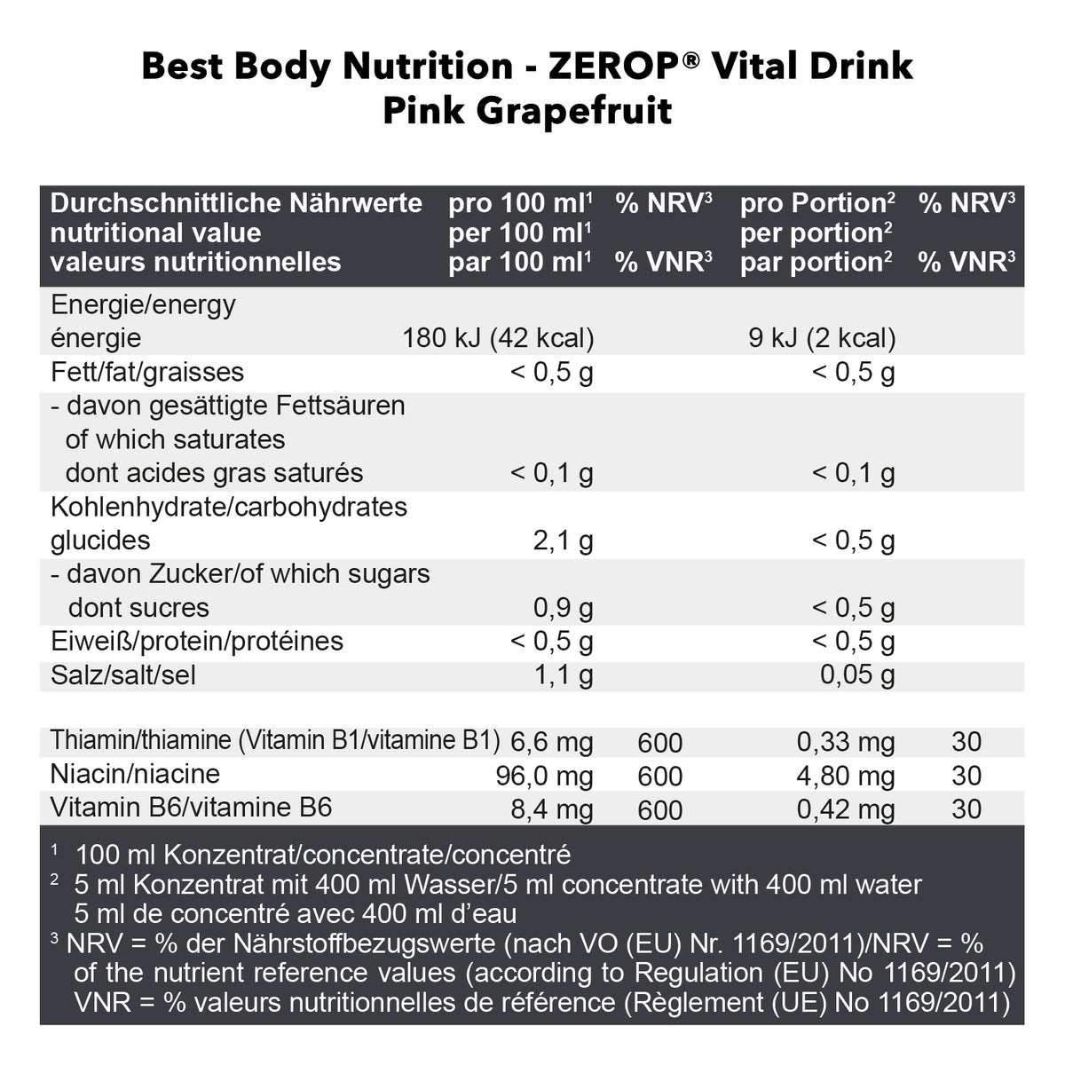 Vital Drink Zerop (1000ml) Pink Grapefruit