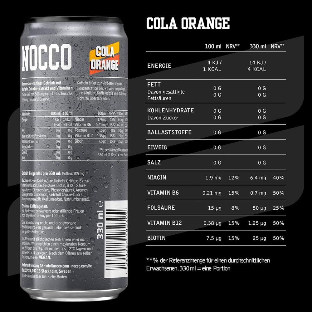 Nocco Black (24x330ml) Cola Orange