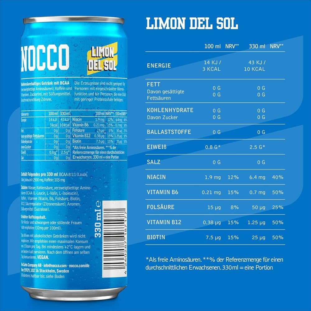 Nocco BCAA (330ml) Limon del Sol