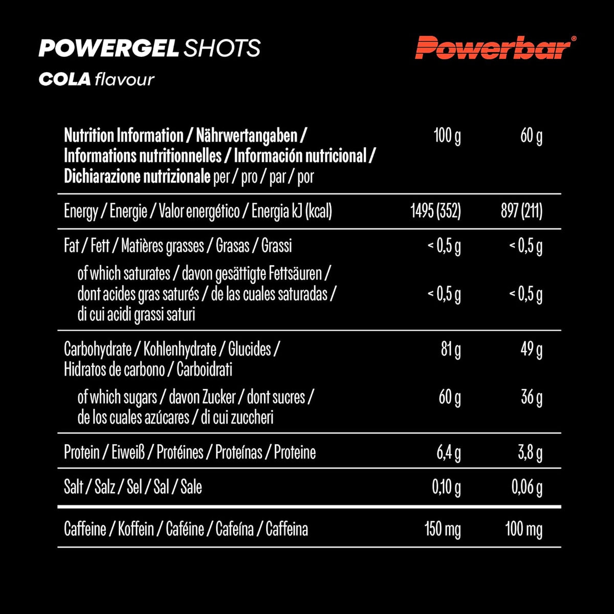 Powergel Shots (60g) Cola mit Koffein