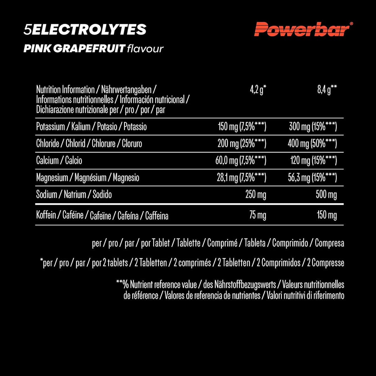 5 Electrolytes Sports Drink (12x10Tabs) Pink Grapefruit mit Koffein