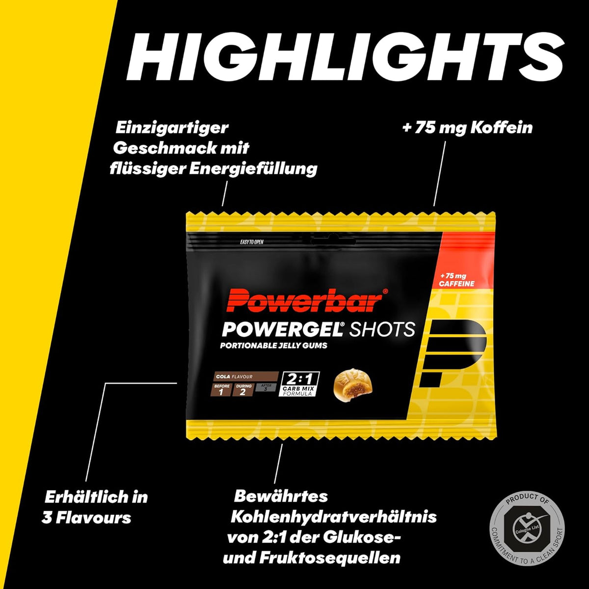 Powergel Shots (24x60g) Cola mit Koffein