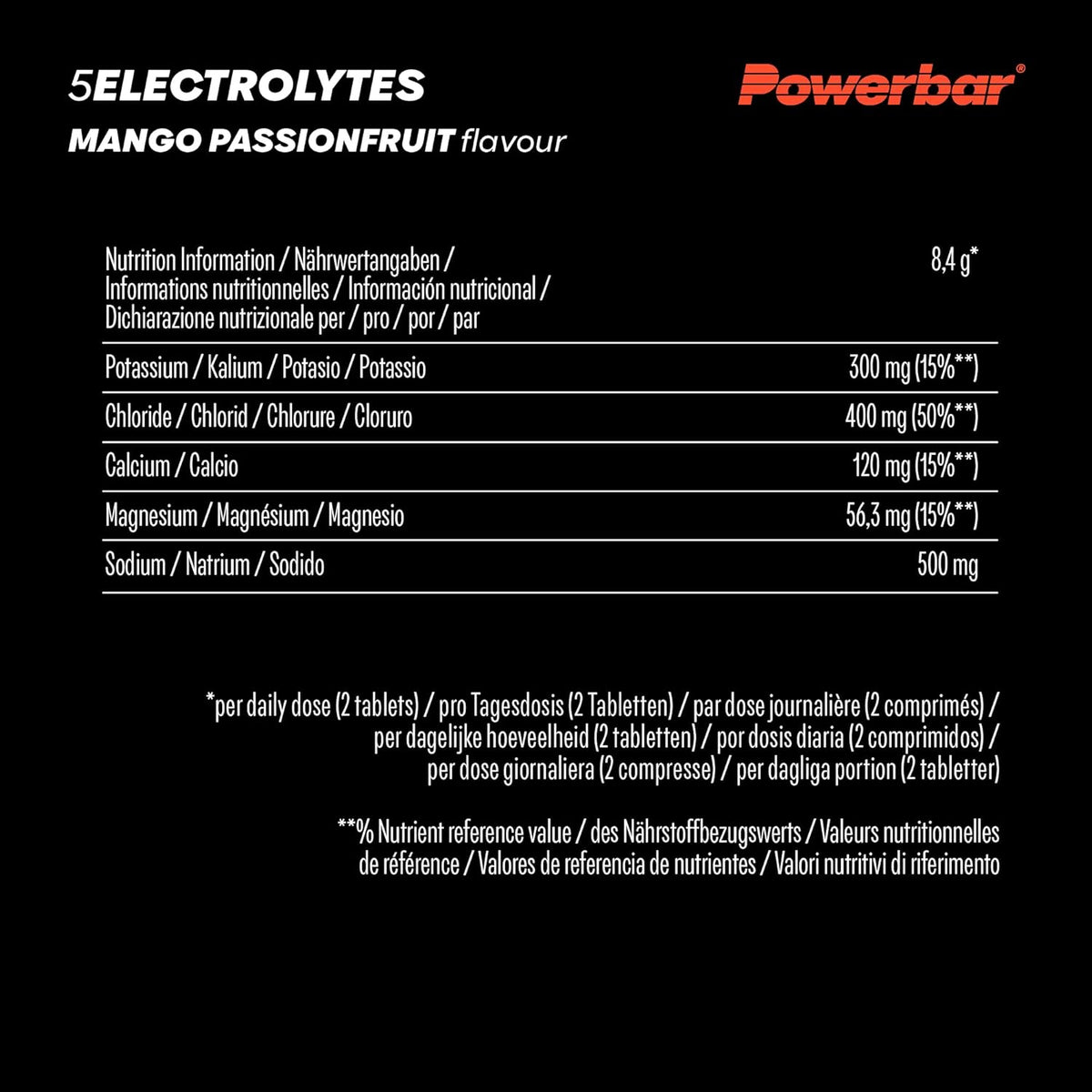 5 Electrolytes Zero Calorie Sports Drink Röhrchen (10 Brausetabletten) Mango-Passionsfrucht