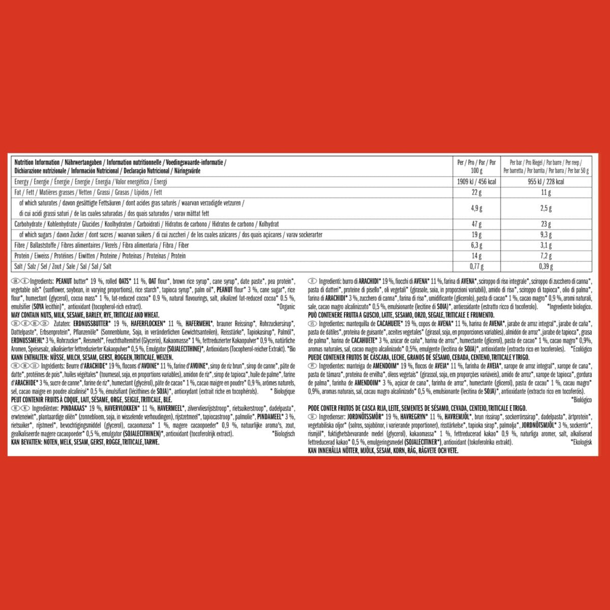 Nut Butter Filled Bar bio (12x50g) Chocolate Peanut Butter