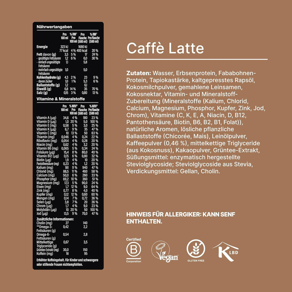 Huel Black Edition Trinkmahlzeit (8x500ml) Caffè Latte
