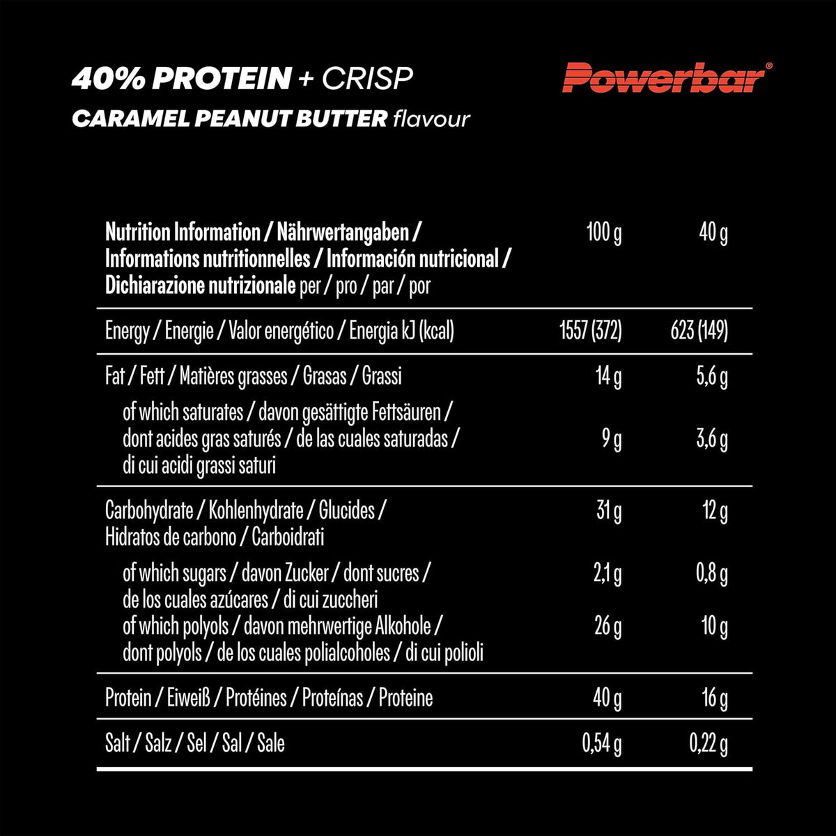 40% Protein+ Crisp (12x40g) Caramel Peanut Butter