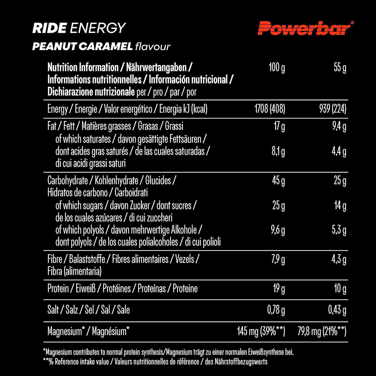 Ride Energy Bar (18x55g) Peanut Caramel
