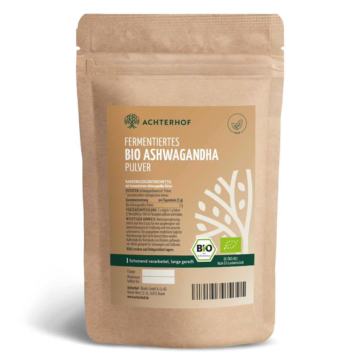 Bio Ashwagandha fermentiert (250g)